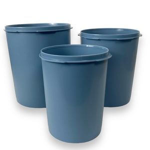 Tupperware Servalier Canisters Set 3 Blue Nesting Storage Containers No Lid F72Q